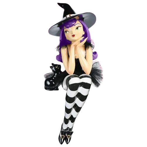 23 Inch Purple Hair Witch Shelf Sitter