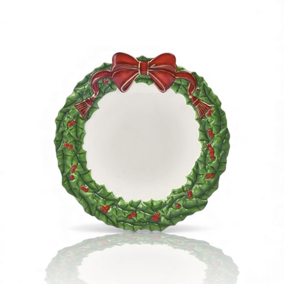 8 Inch Green Wreath Plate