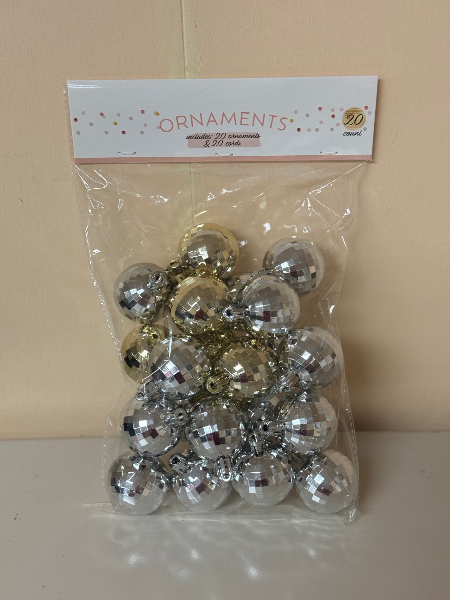 Gold And Silver Small Disco Ball Ornament Pack