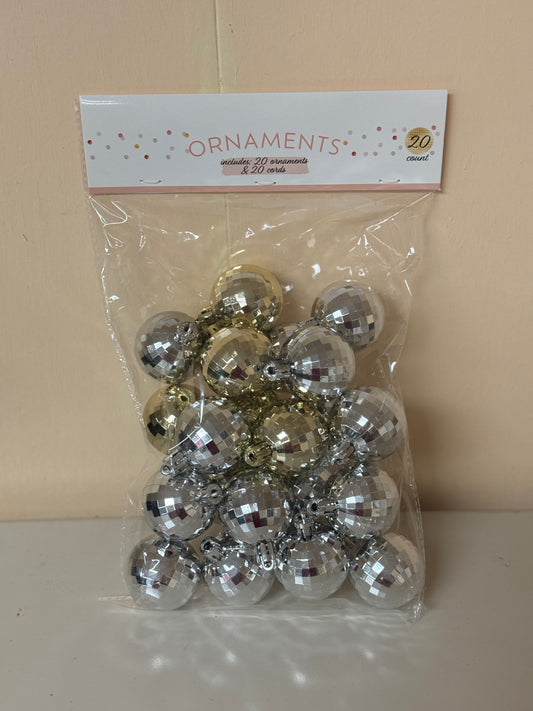 Gold And Silver Small Disco Ball Ornament Pack