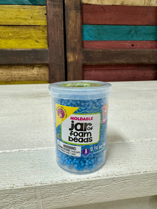 Blue Moldable Jar Of Foam Beads