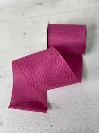 4 Inch By 10 Yard Hot Pink Royal Burlap Ribbon