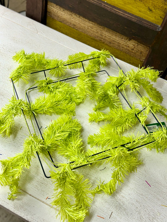 24 Inch Square Lime Work Wreath