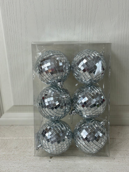 3 Inch Set Of 6 Disco Ball Ornaments