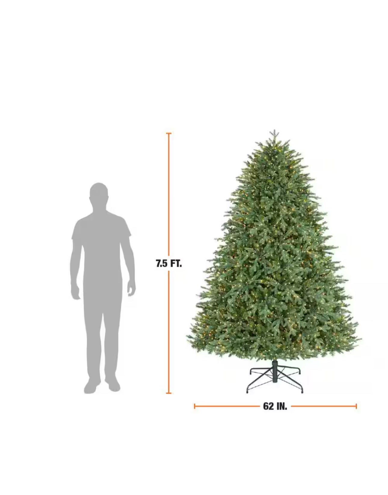 Home Decorators Collection 7.5 Foot Yorkshire Twinkling Fir LED Pre-Lit Artificial Christmas Tree Open Box