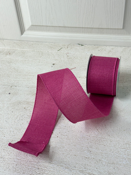 2.5 Inch By 10 Yard Hot Pink Royal Burlap Ribbon