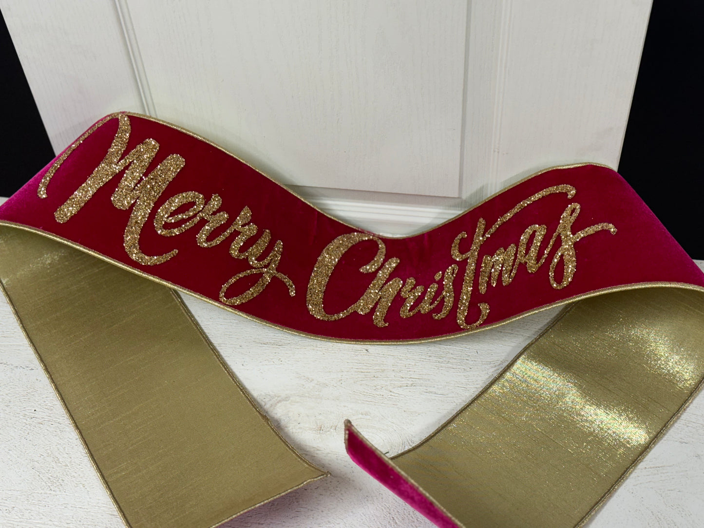 6 Inch By 70 Inch Hot Pink And Gold Merry Christmas Banner