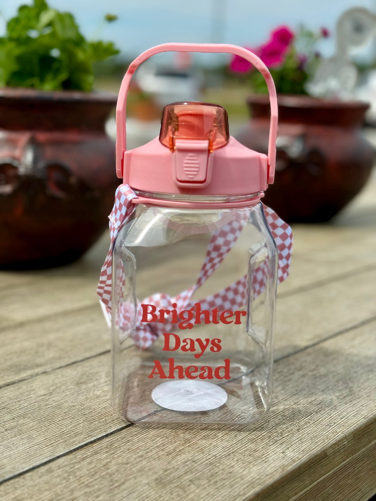 Brighter Days Ahead Coral Pink Water Bottle