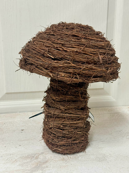 10 Inch Grapevine Standing Mushroom