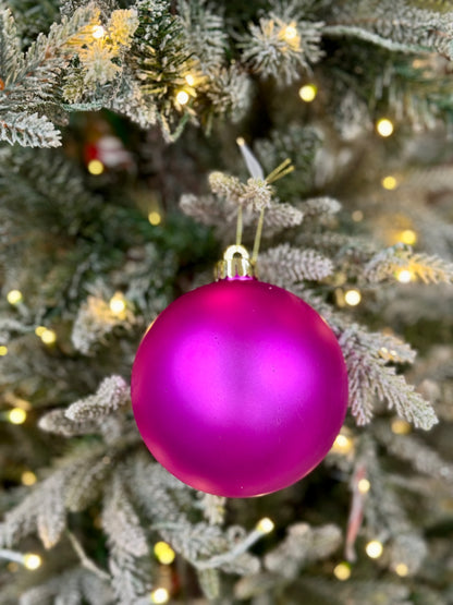 5 Inch Smooth Matte Fuchsia Ornament Ball