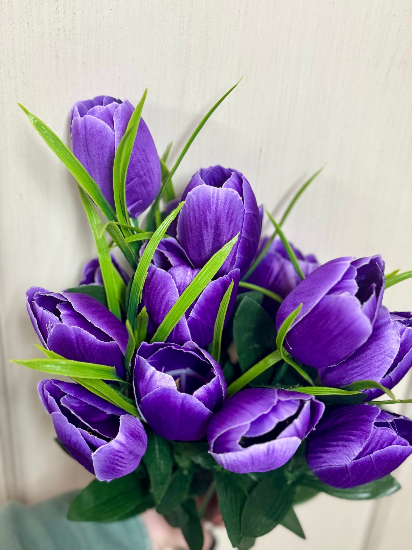 19 Inch Purple Tulip Floral Bush