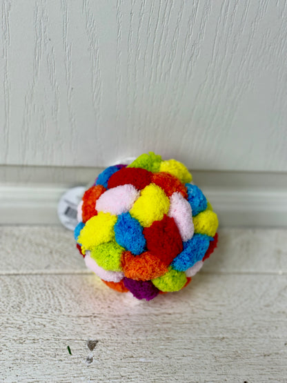 4 Inch Vibrant Multicolor Pom Pom Ornament