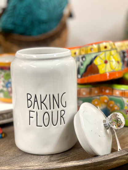 White Canister "Baking Flour"