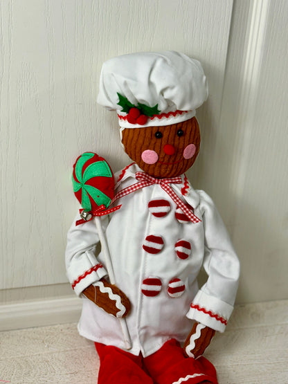 25 Inch Chef Gingerbread Holding A Lollipop