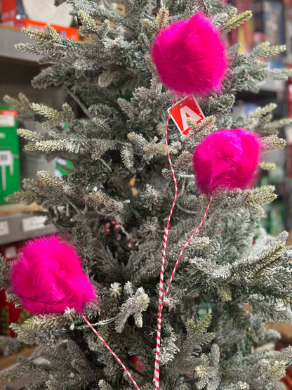 36 Inch Hot Pink Fuzzy Ball Spray