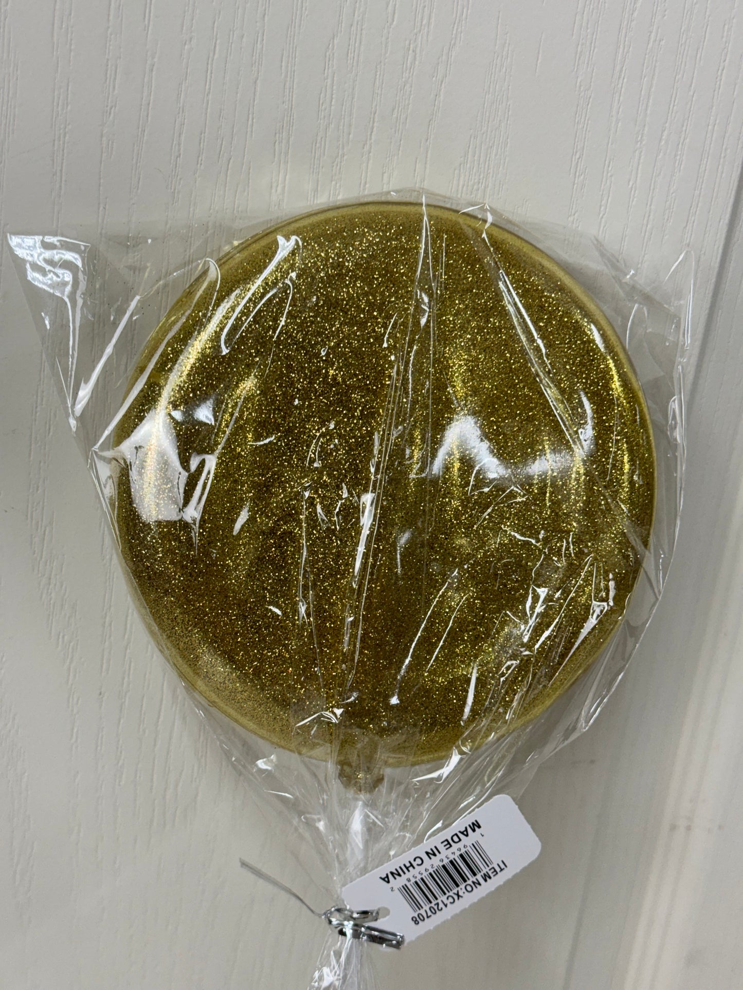 6 Inch Gold Glitter Lollipop With Stick