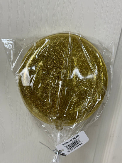 6 Inch Gold Glitter Lollipop With Stick