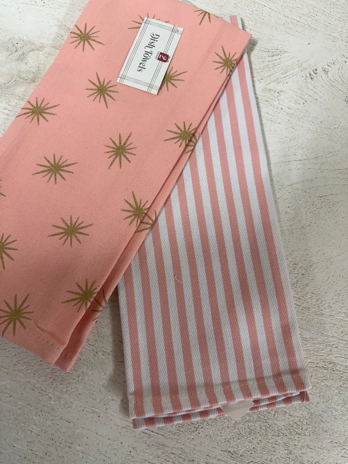 Pink Pack Of Two Dish Towels