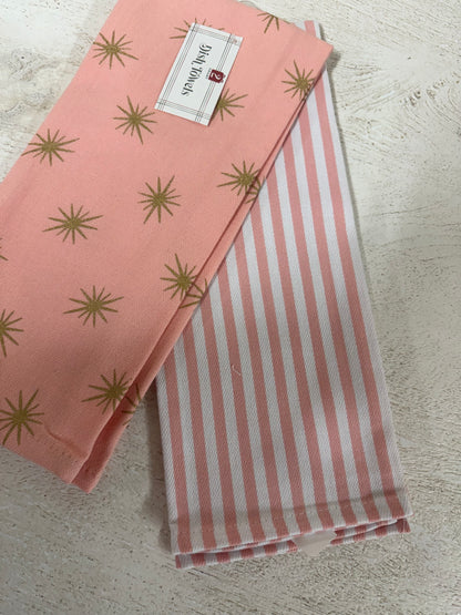 Pink Pack Of Two Dish Towels