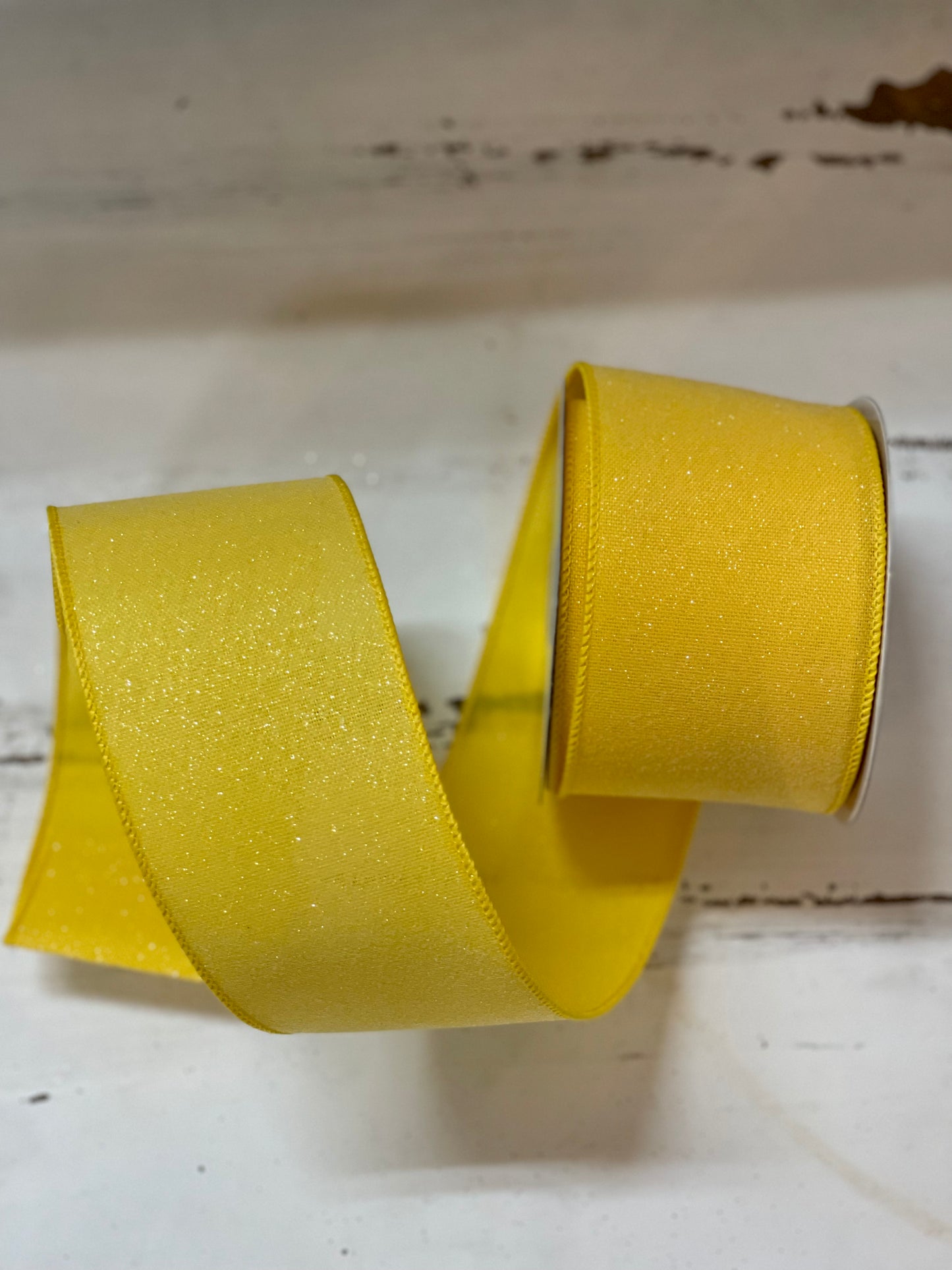 2.5 Inch By 10 Yard Yellow Crystal Shine Ribbon