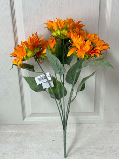 20 Inch Orange Sunflower Floral Bush