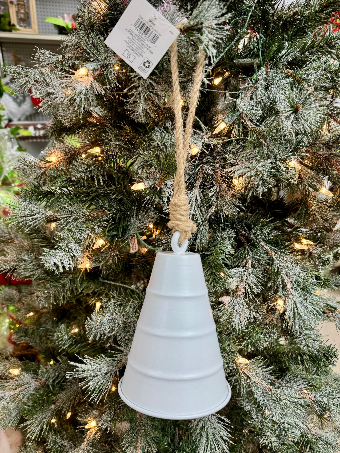 White Metal Bell Ornament