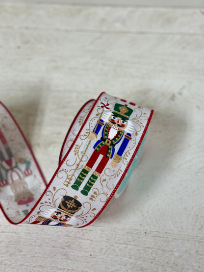 2.5 Inch By 10 Yard Classic Nutcracker Print Ribbon