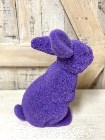 Flocked Sitting Rabbit Six Assorted Colors