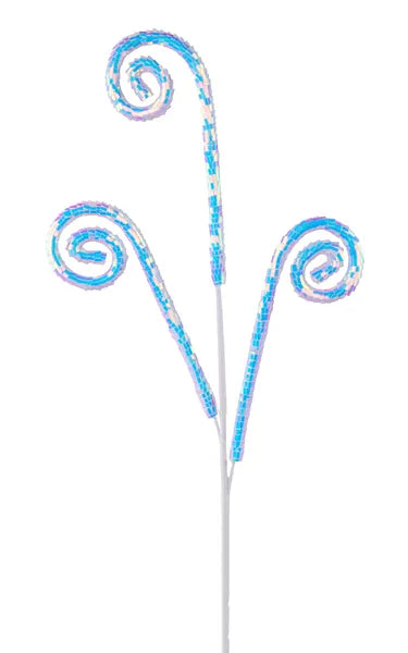 30 Inch Iridescent Blue Rectangular Sequin Coil Spray