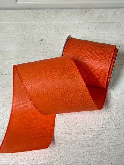 4 Inch By 10 Yard Orange Cross Hatch Ribbon