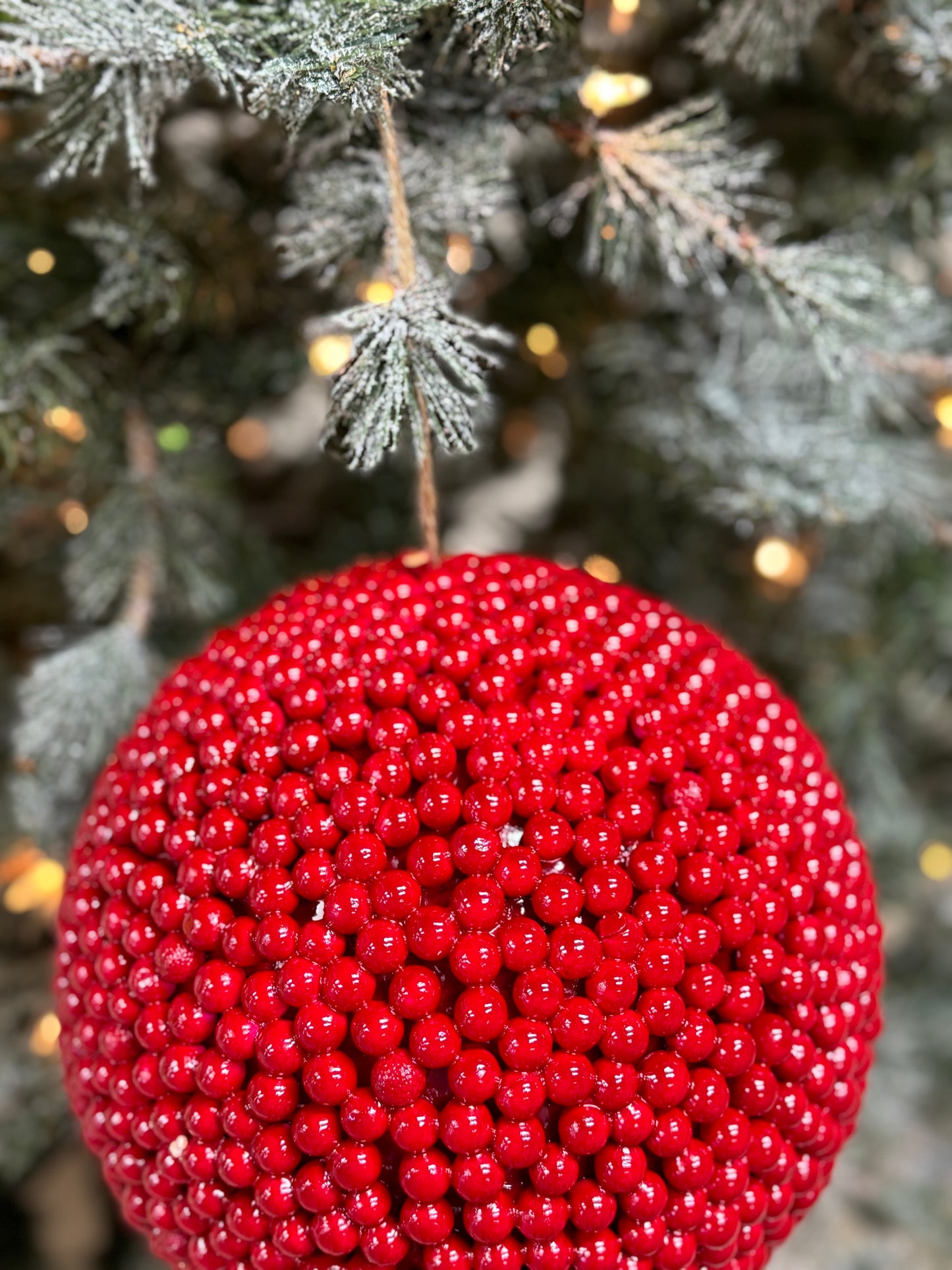 8 Inch Red Gooseberry Shiny Ornament Ball