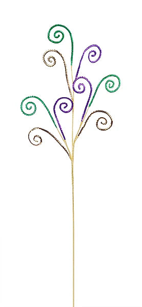 29.5 Inch Mardi Gras Laser Sequin Coil Spray