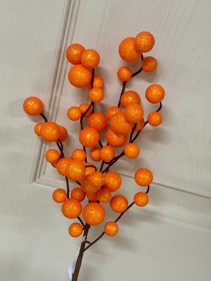 17 Inch Orange Glitter Ball Spray