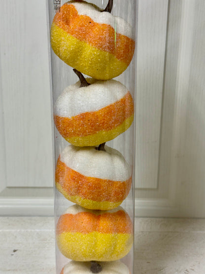 Candy Corn Striped Pumpkins Set Of Six Pumpkins