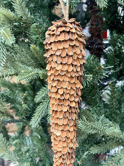 10.5 Inch Natural Pine Nut Shell Icicle Ornament