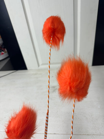 36 Inch Orange Fuzzy Ball Spray