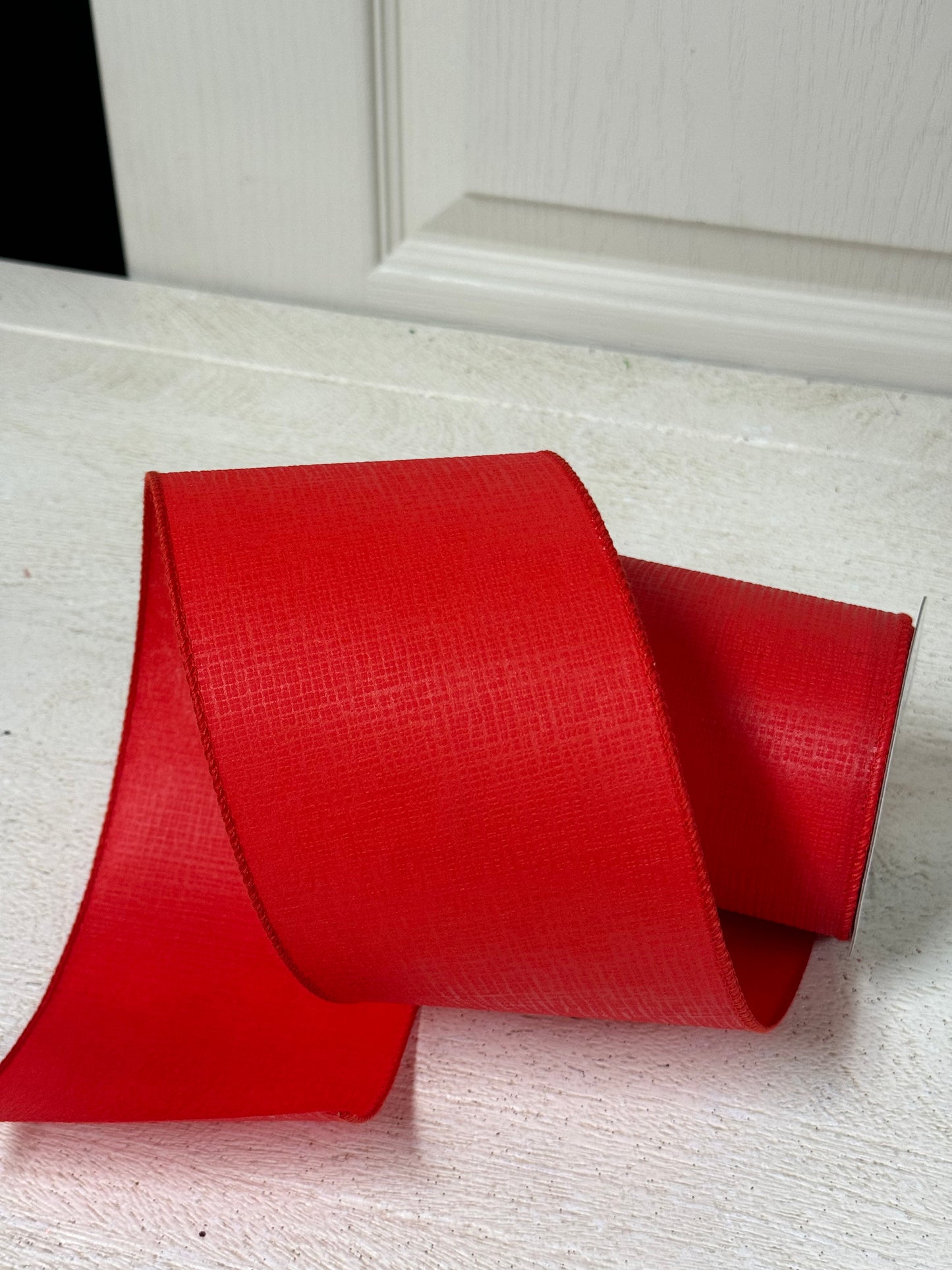 4 Inch By 10 Yard Red Cross Hatch Ribbon