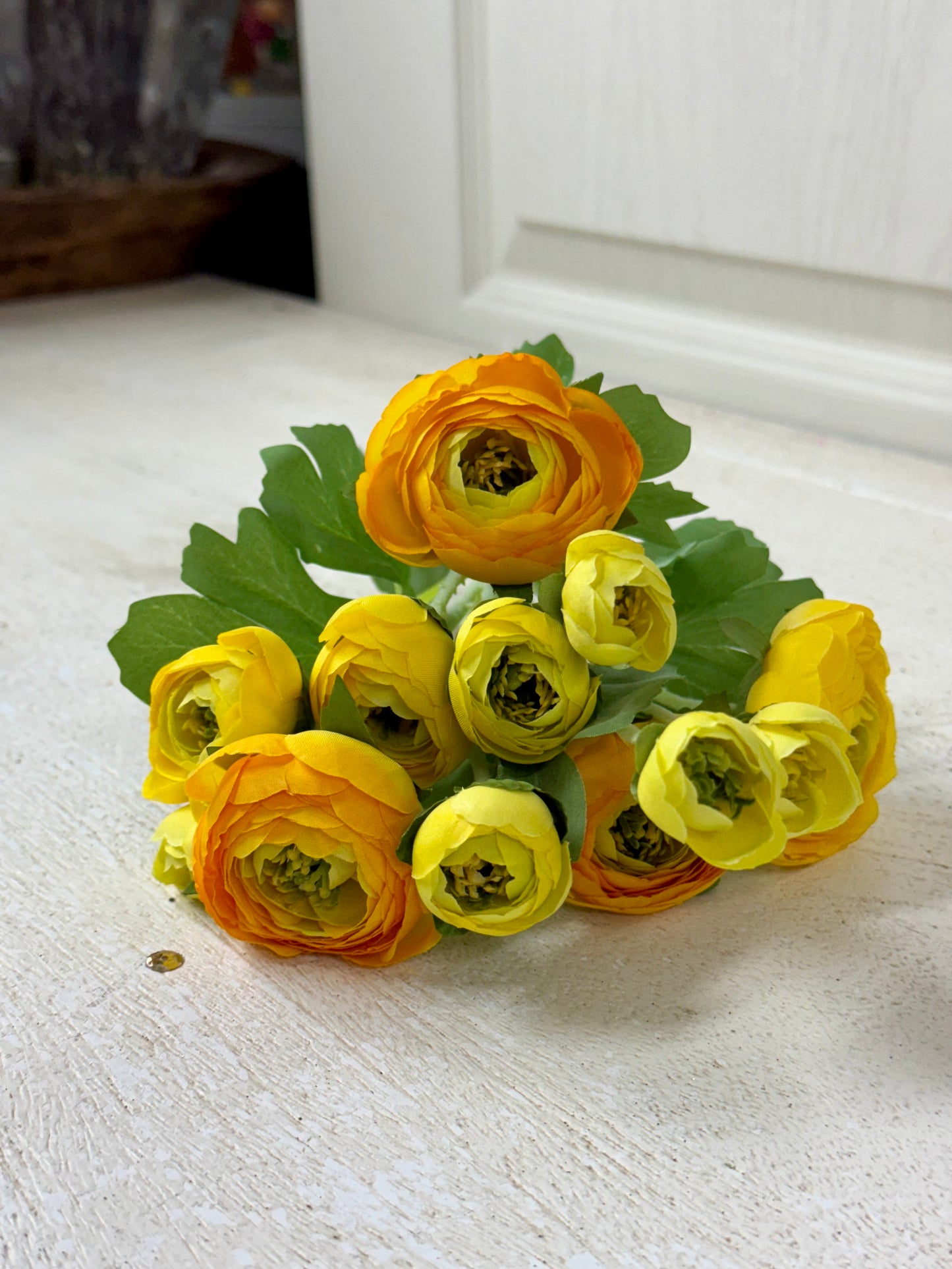 21.5 Inch Yellow Ranunculus Spray