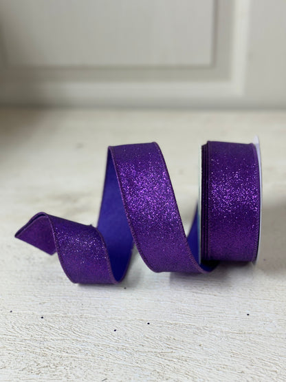 1.5 Inch By 10 Yard Purple Shimmer Glitter Ribbon