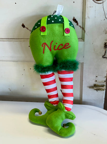 18 Inch Naughty or Nice Elf Bottom and Legs Decor Piece 2 Styles