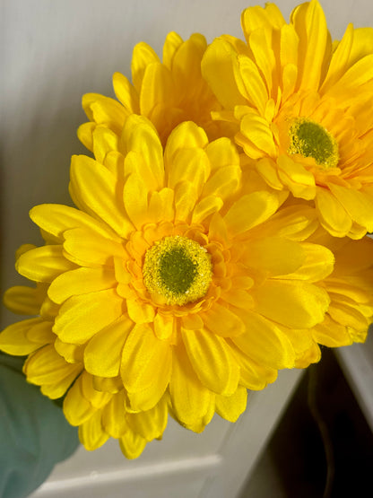 21 Inch Yellow Gerbera Daisy Floral Bush