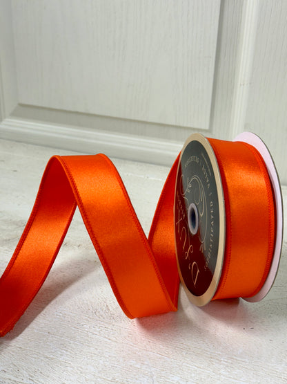 1.5 Inch By 10 Yard Orange Satin Fused Ribbon
