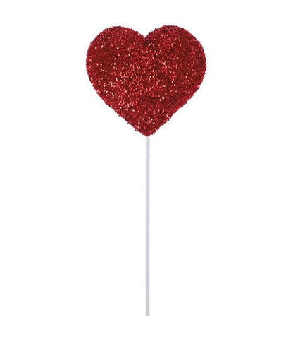 34 Inch Red Sequin Heart Pick
