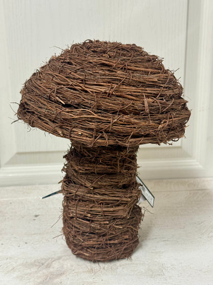 10 Inch Grapevine Standing Mushroom