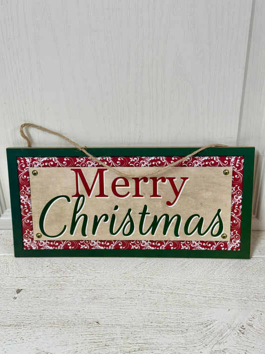 12.5 Inch Merry Christmas Wooden Sign