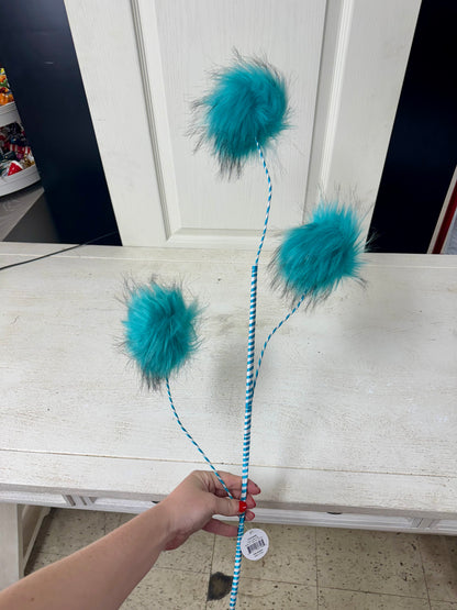 36 Inches Blue Fuzzy Ball Spray