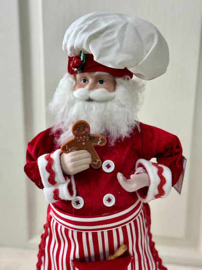 18 Inch Red And White Fabric Baking Santa