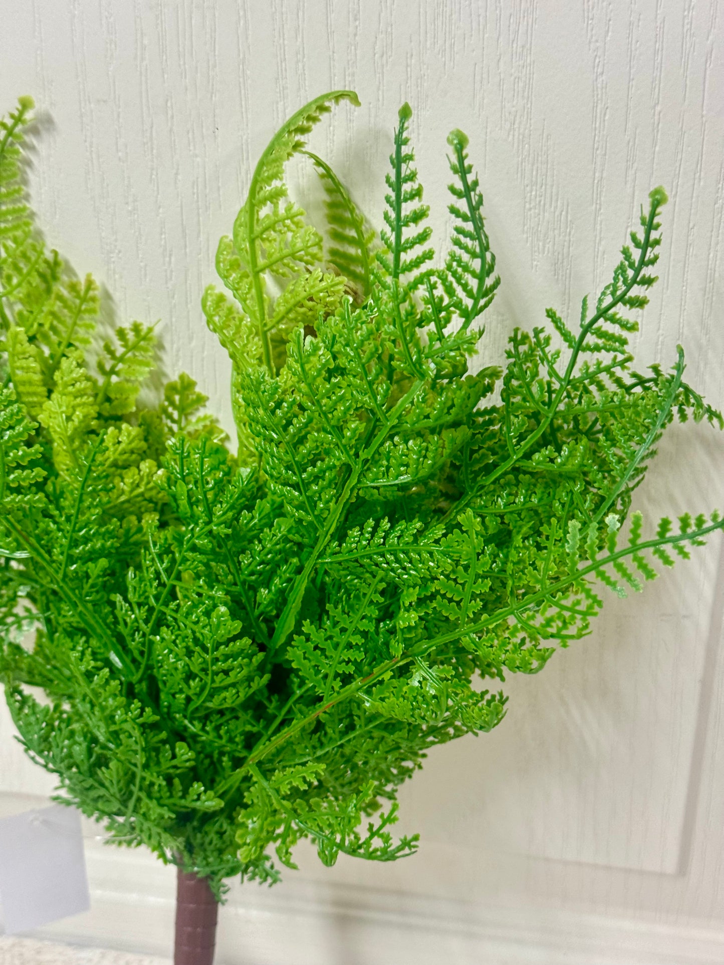 13 Inch Green Leather Fern Spray