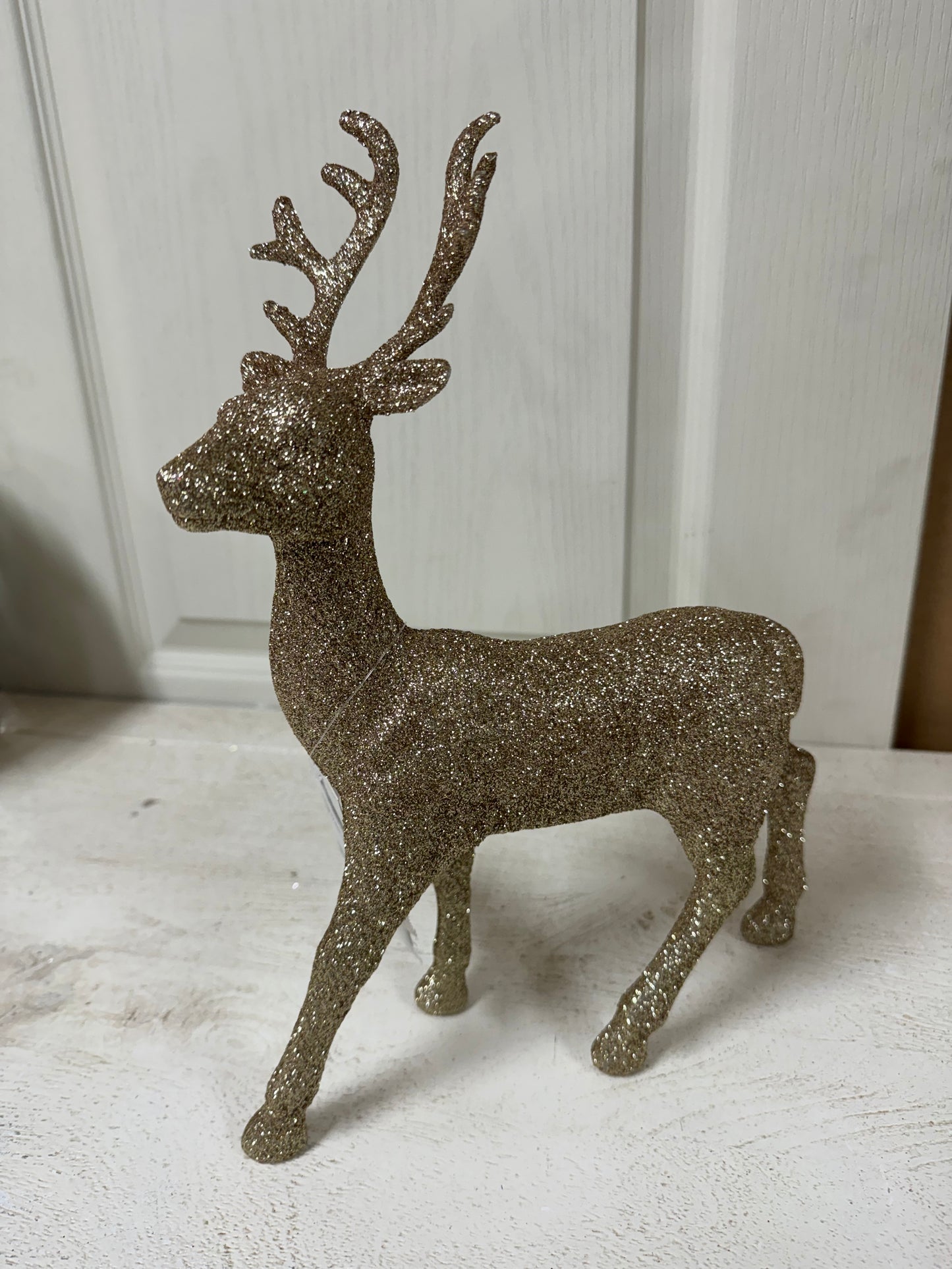 Wondershop 12 Inch Champagne Glitter Deer