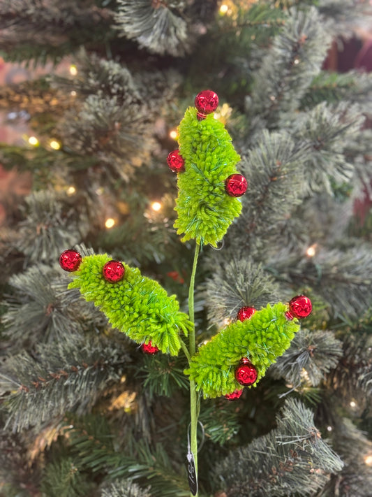 28 Inch Green And Red Christmas Tree Yarn Spray